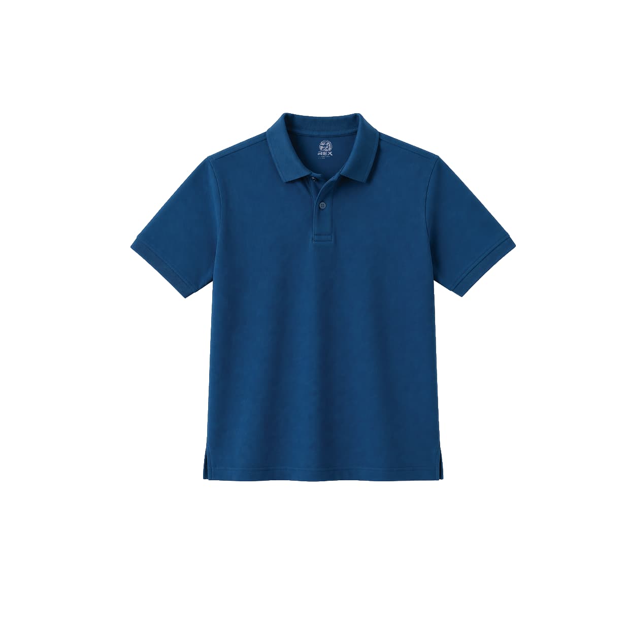 Classic Unisex Navy Blue Polo with Ribbed Collar and smooth Cotton Finish.