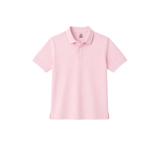 classic Unisex Pink Polo with Ribbed Collar and smooth Cotton Finish.