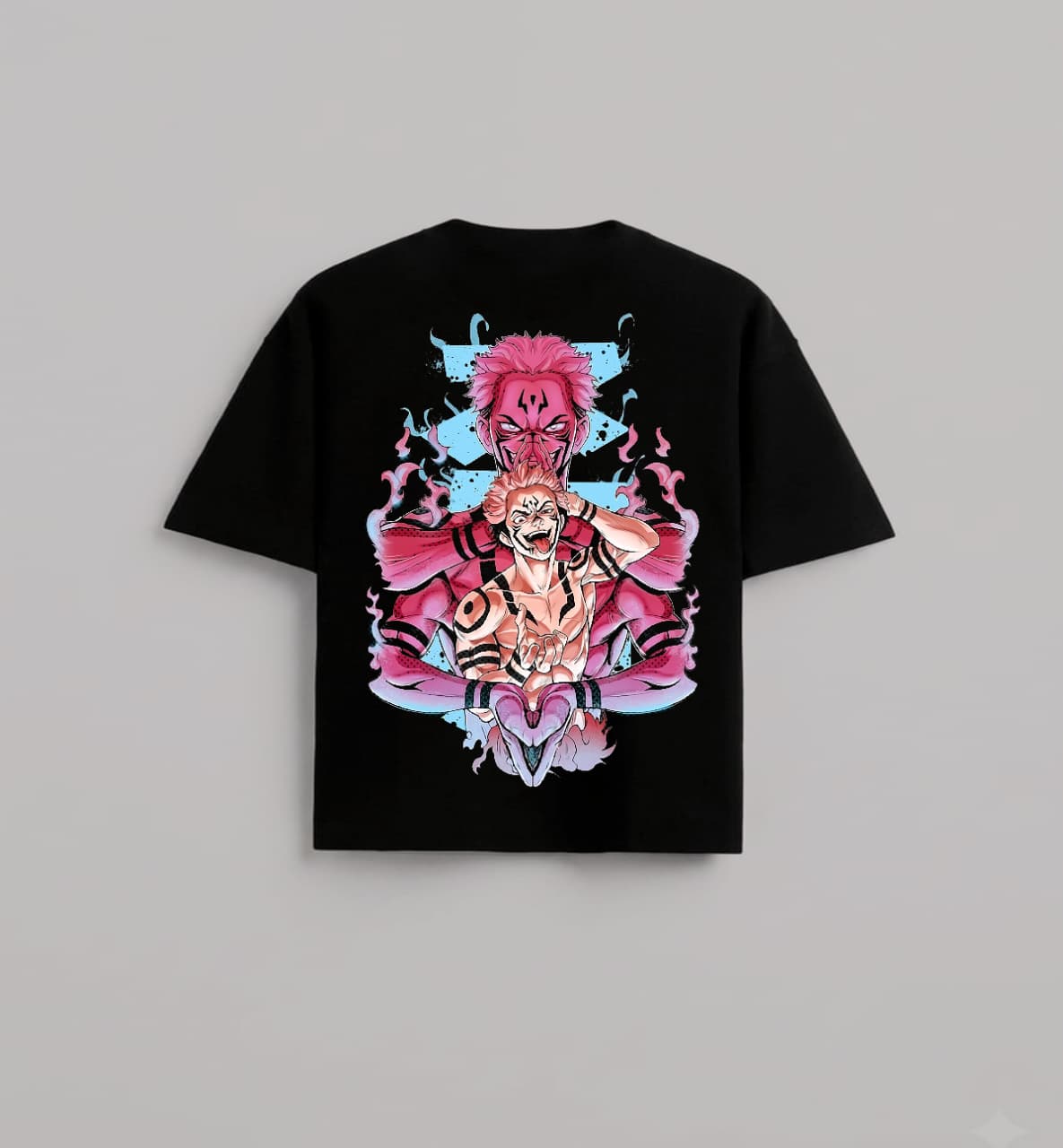 Jujustu Kaisen Anime Printed oversized T shirt) let this come front